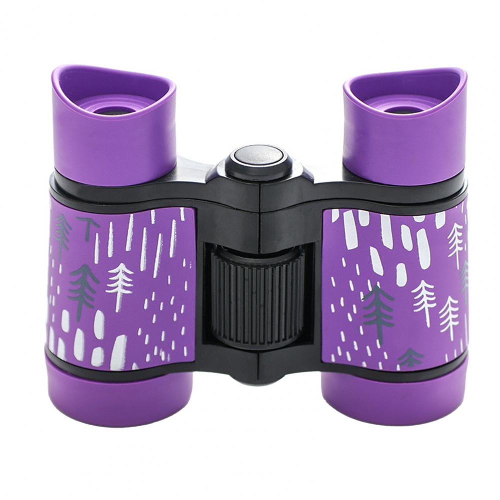 Jumelles pour enfants 4x jumelles enfants petit télescope outil d'observation d'observation des oiseaux jumelles d'extérieur de dessin animé: WHITE