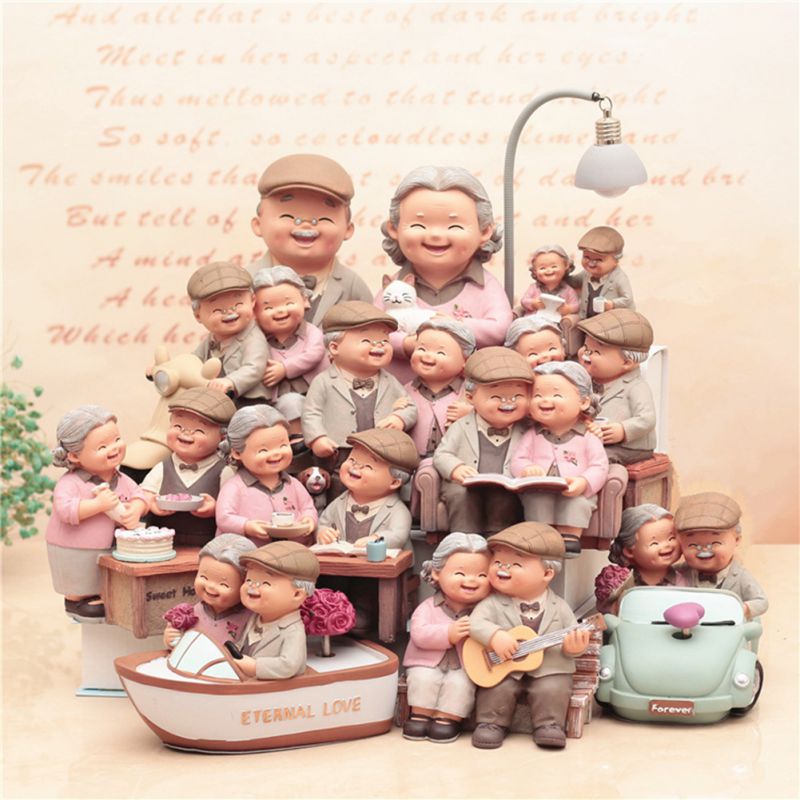 Old Man Home Decorations Small Ornaments Grandparents Old Lady Old Characters Crafts Birthday For Parents