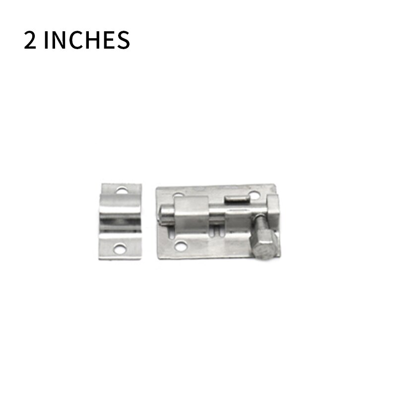Verrous de porte de meuble, serrures en acier inoxydable de 1.5/2/3/4/6/8/10/12 pouces, loquet de chaîne de porte coulissante pour quincaillerie de sécurité de portail: H