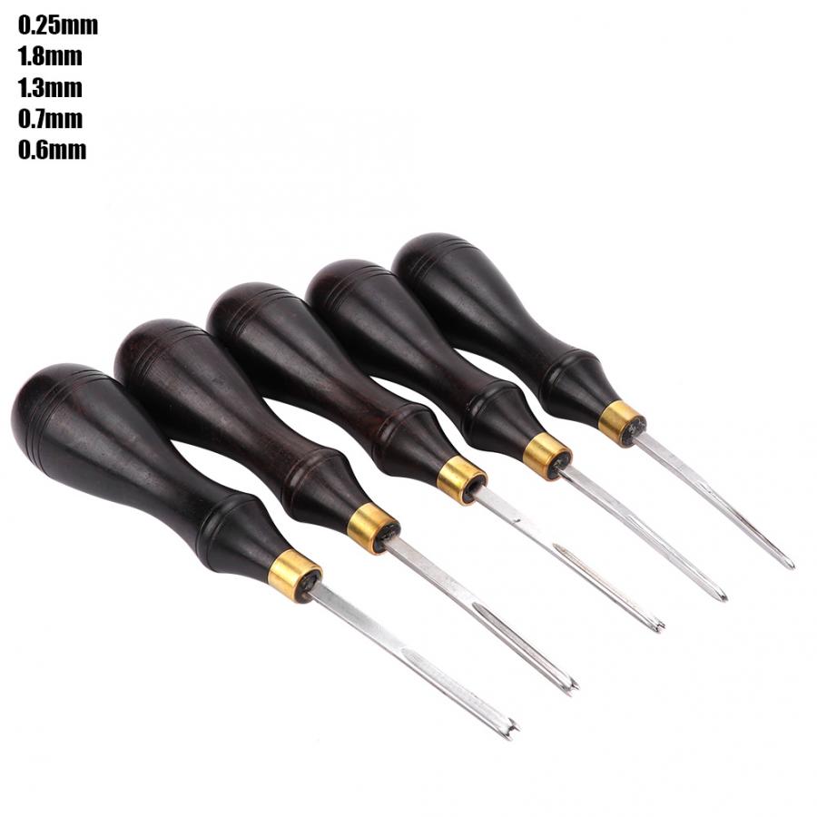 Lederen Rand Blade Ebbenhouten Handvat Diy Leather Craft Edger Trimmen Tool Beveling Skiving Snijden Lederen Craft Rand Beveller Tool