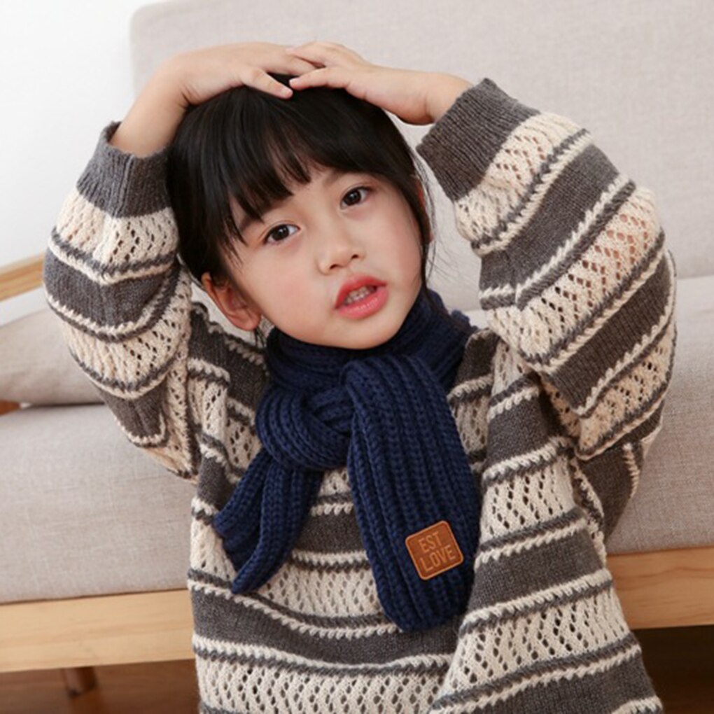 Bufanda tejida de invierno para niños y niñas, bufanda para bebés con pompón y cuello cálido, bufandas tejidas con cuello de lana