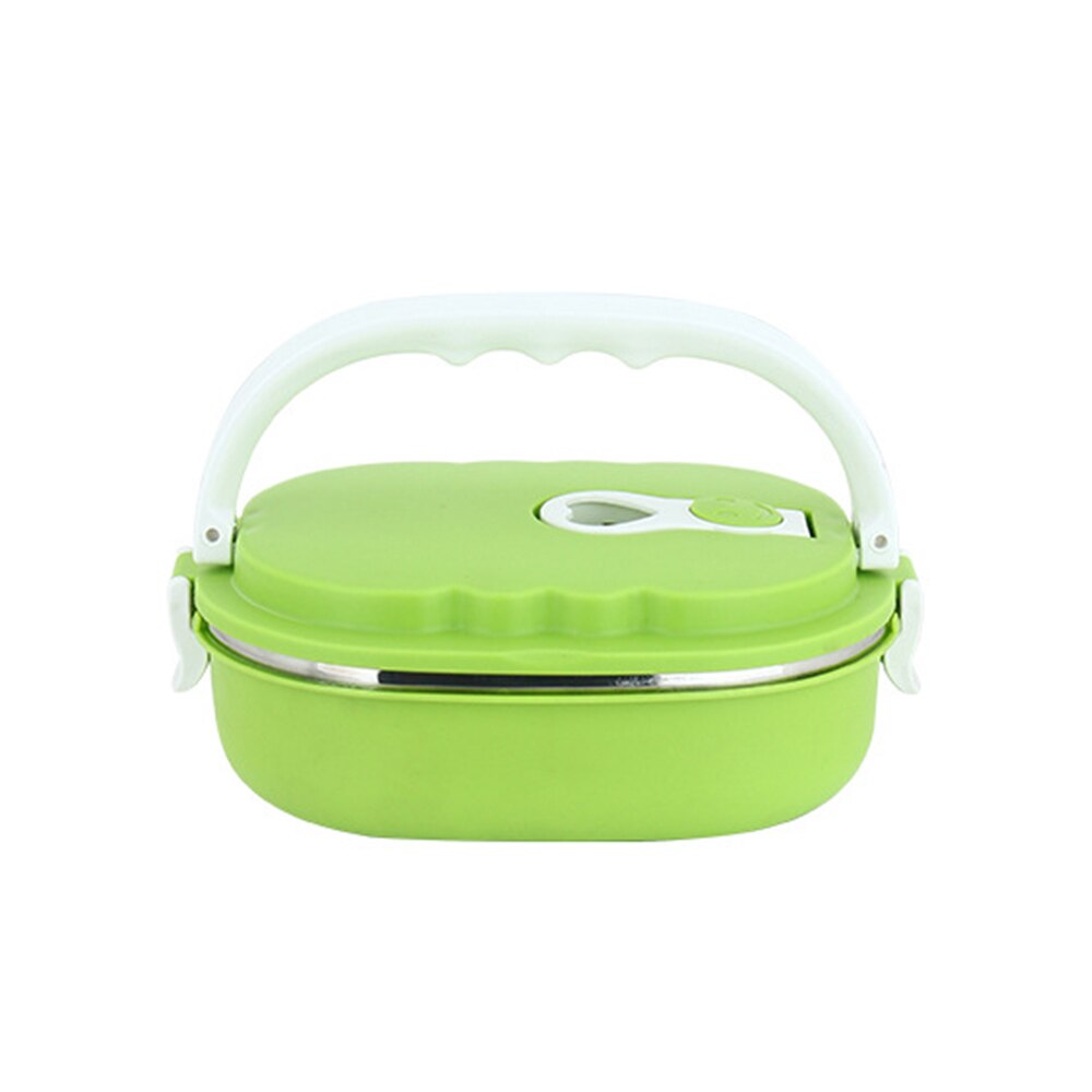 900/1800Ml Rvs Keuken Geïsoleerde Thermische Lunch Box Bento Kantoor Picknick Voedsel Container Lekvrij Thermos Lunchbox: green 900ML