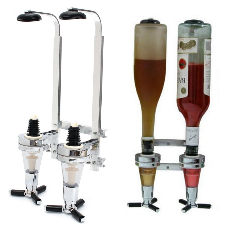 Förderung Inversion 2-Station Schnaps Spender Bar Butler Wein Spender Alkohol Flasche Dispenser Trinken Ausgießer Bar accessori