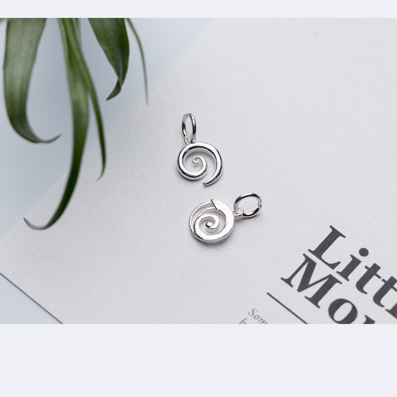 Cute Spiral Silver Charms Pendants Personality Dangle Earrings Findings 11x9mm 925 Sterling Silver Charm DIY Jewelry Making