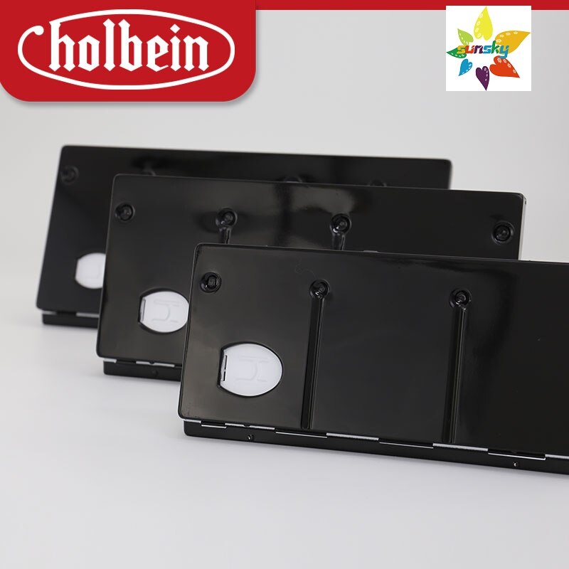 Paleta de acuarela de aluminio Holbein Artist N. ° 20/40/80, paleta de aluminio ligero con acabado de esmalte blanco y negro