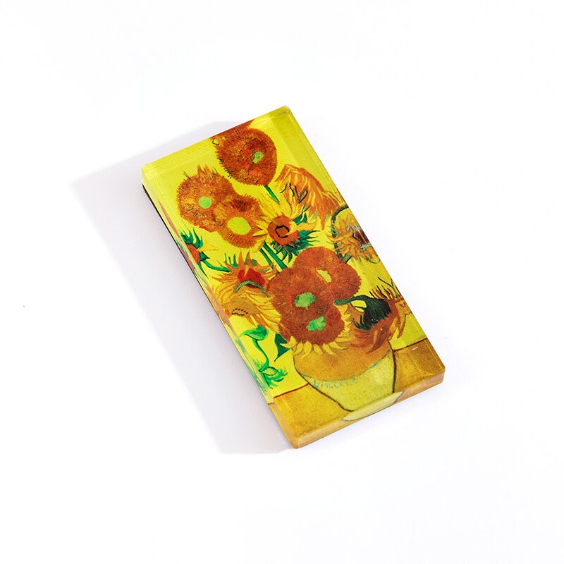 1Pcs Art Gallery Magneet Mooie Tekening Acryl Magnetische Knop Houder Voor Whiteboard Koelkast Memo Foto School F624: Sunflower