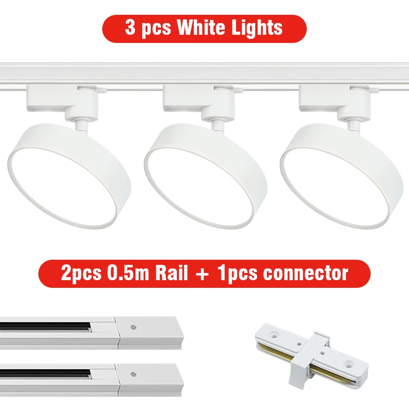 Faretti portato su Binario - 7W-18W - Moderno - Regolabile 360° - Bianco/Nero