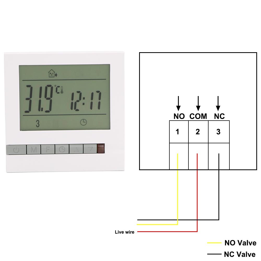 Batterij Aangedreven Verwarming Thermostaat Voor Gas Boiler 3A Wekelijkse Programmeerbare Temperatuurregelaar Warme Vloer Controller( 1Pc)