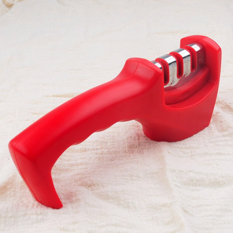 [video]1Pcs Knife Sharpener Ceramic Knife Sharpening Stone Tungsten Steel Diamond Sharpener Kitchen Tools: red