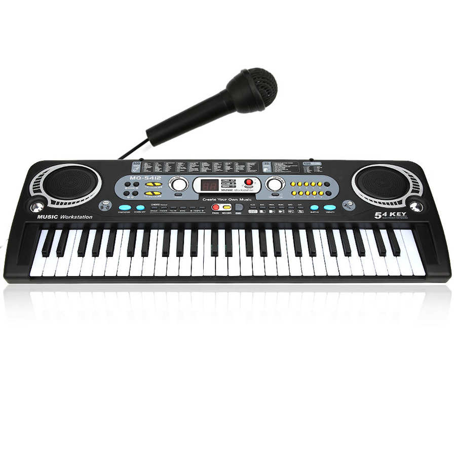Clavier électronique 54 touches, Piano, musique numérique, clavier électronique avec Microphone, 10 chansons, 100 sons/rythme, orgue électronique