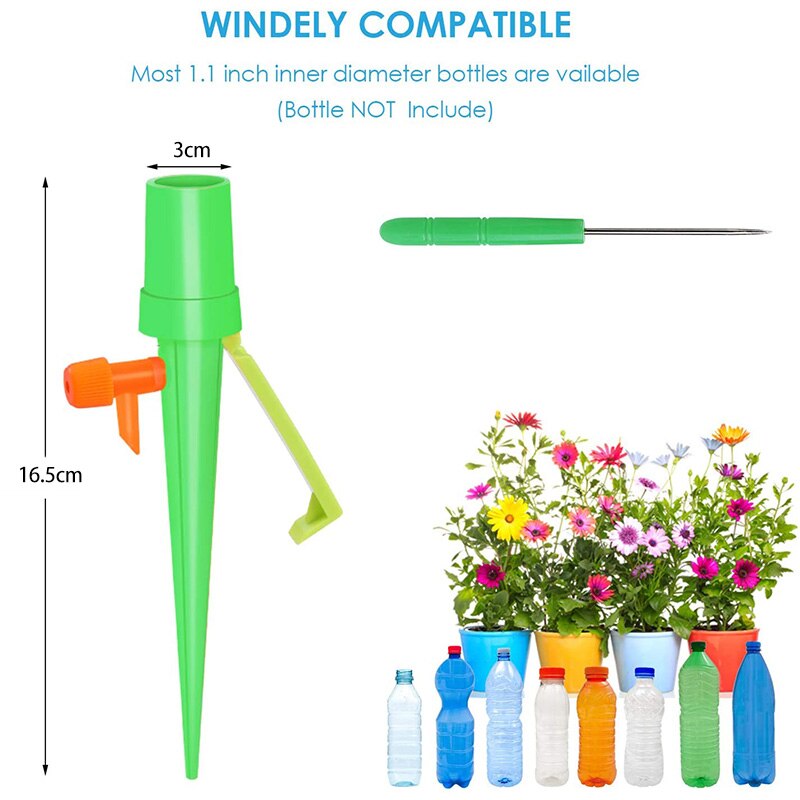 24- pack plantenbewateringsapparaten met anti-kantelbeugel en klepbedieningsschakelaar voor plantenbewateringssysteem voor buiten/binnen