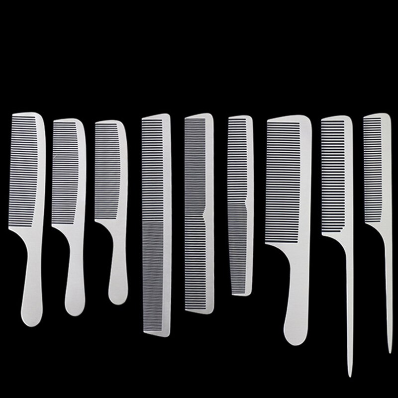 Kapper Salon Haar Knippen Kam Ultra-Dunne Rvs Silver Metal Kam Barbershop Kappers Haar Knippen Tools Kammen