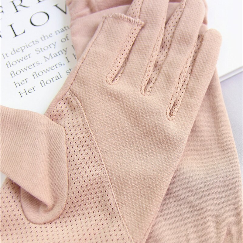 2025 Summer Women's gloves Thin Mid Length Cotton Sun Protection Driving Gloves Fingerless gloves for Women