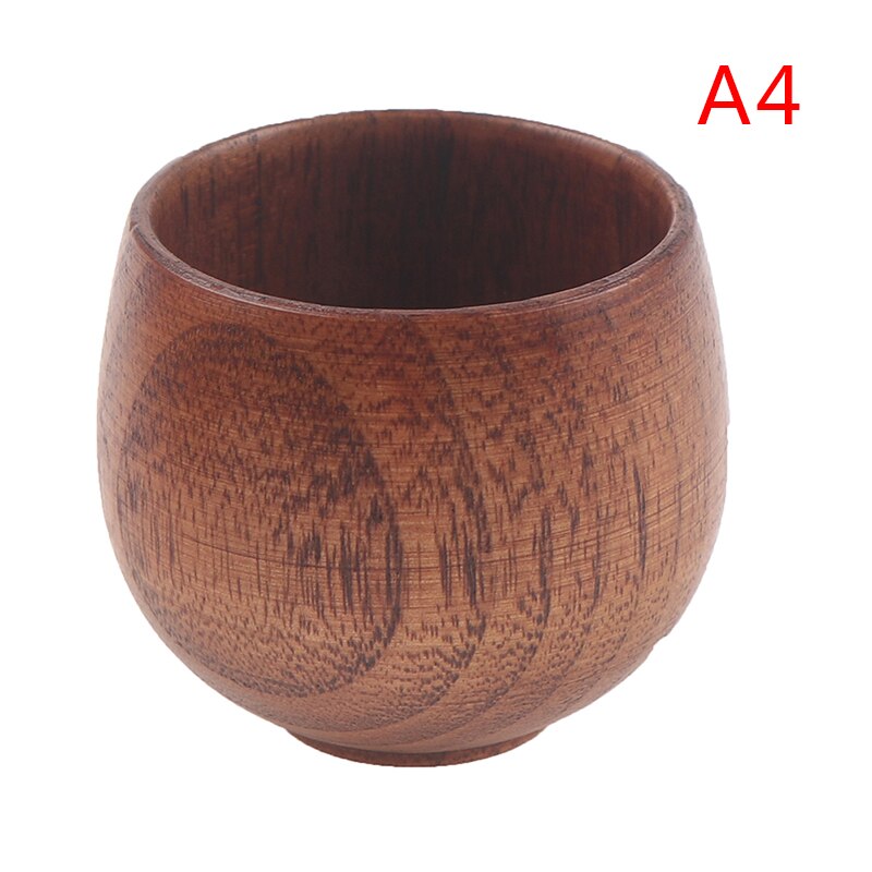 1Pc Wood Cup Natural Classical Handcrafted Beer Coffee Juice Tea Cups Tumbler: A4