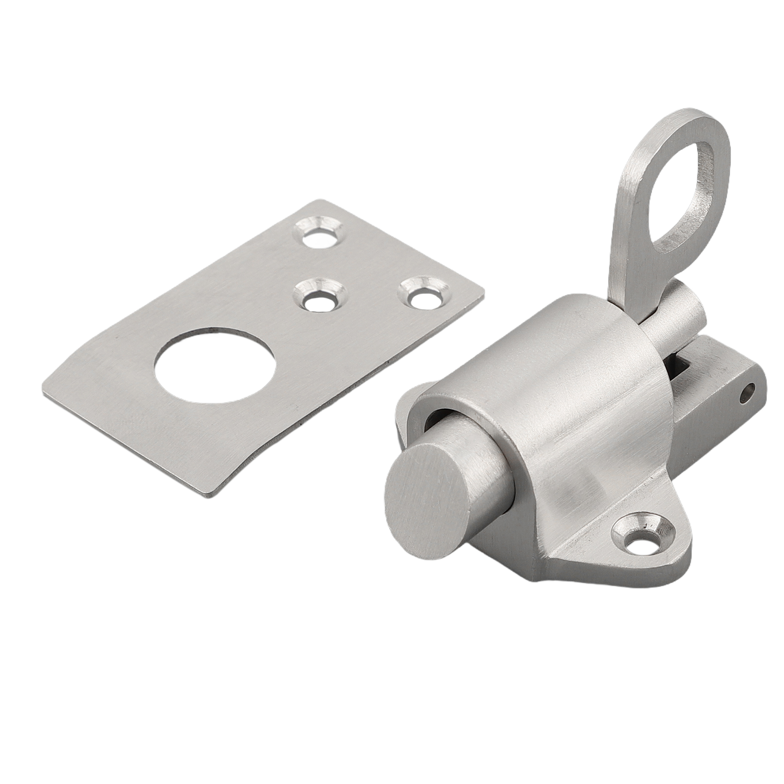 Stainless Steel Spring Latch Lock Anti-Theft Door Latch Automatic Latch Sliding Lock Bolt Hardware Gate Window Safety Lock: Greyish Brown