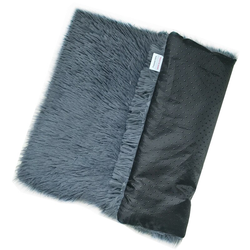 Pet Dog Mat Cat Bed House Fluffy Long Plush Pet Blankets Warm Sleeping Puppy Kennel Pad Cushion for Dogs Pet Accessories: Dark Gray / 50x35cm