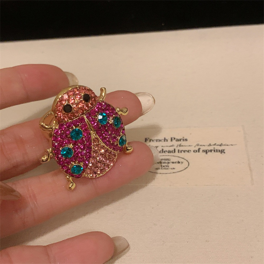 Unique Strawberry Drip Oil Ring Lemon Dripping Oil Painting Ring Korean Style Cherry Fruit Enamel Ring: Blue