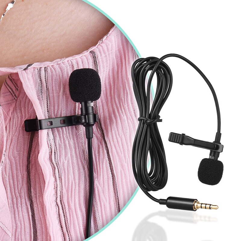 1.45m 3.5mm Mini Portable Microphone Condenser Clip-on Lapel Lavalier Mic Wired Mikrofo/Microfon Universal for Phone for Laptop