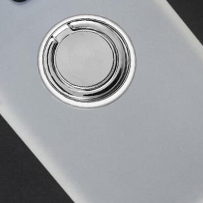 Für ZTE Blade 20 smart Zurück Ring Halter Halterung Telefon Fall Abdeckung Telefon TPU Weiche Silikon Fällen für ZTE Blade20 smart 20 smart: Ring Case White