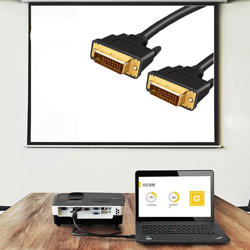 HD 1080P Digital Monitor DVI D to DVI-D Gold Plated Male 24+1 Pin Cable for PC HDTV Projector Computer Graphic 1.5M/3M
