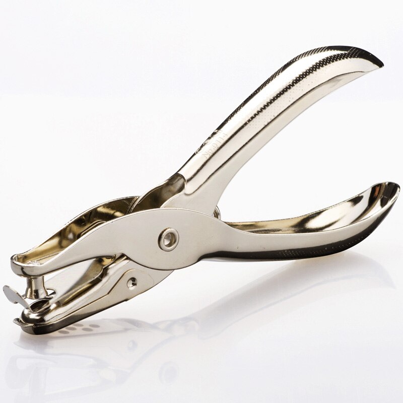 deli 0114 single hole punch hand punch plier full metal material plier business card excavations manual punch