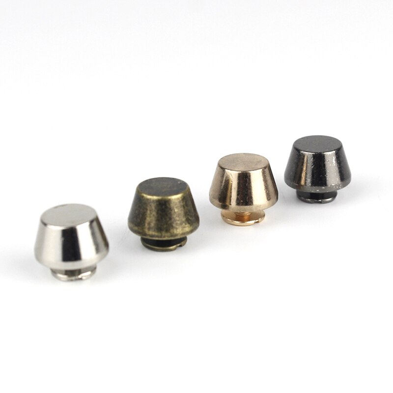 4 pièces de sacs à main de 12x7mm, pieds de protection du fond, clous plats en forme de seau, vis à l&#39;arrière, pointes Rivets, sac artisanal en cuir, décor de sac à main