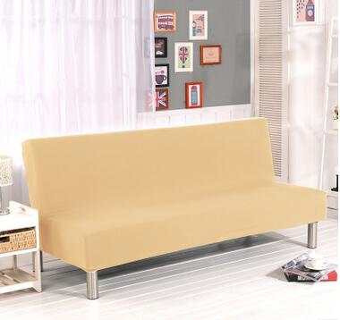 Solid Color Solid Sofa Cover Elastic fabric sofa cover Sofa Slipcover Candy Green All-inclusive Cover For Couch Without Armrest: beige