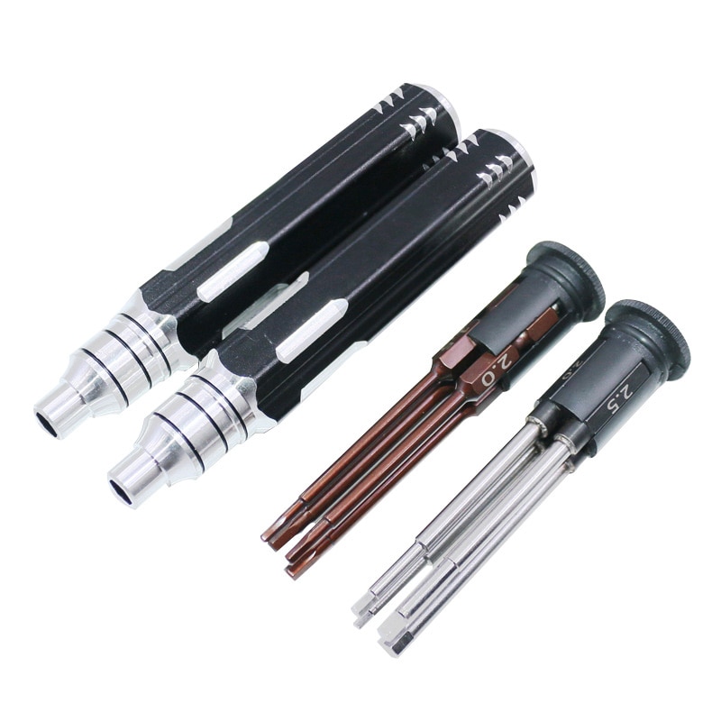 Kit de herramientas de destornillador hexagonal para helicóptero RC 1,5mm, 2,0mm, 2,5mm, 3,0mm Juego de destornilladores de tornillo 4 Uds Kit de herramientas de Mango antideslizante Top