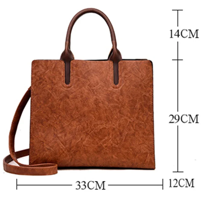 Vintage Olie Huid Lederen Grote Casual Tote Vrouwen Tassen Vrouwen Handtassen Schouder Crossbody Tas Messenger Bags sac