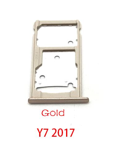 5 Stks/partij Micro Nano Sim Card Holder Tray Slot Houder Adapter Socket Voor Huawei Y7 Y6 Pro P Smart: Y7 2017 Gold