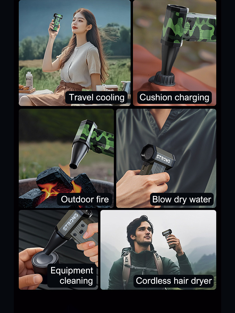 Turbo Jet Blower 210000RPM Powerful Air Blower Brushless Motor 350g Thrust Turbo Fan 8000mAh Souffleur Air Puissant Car Blower