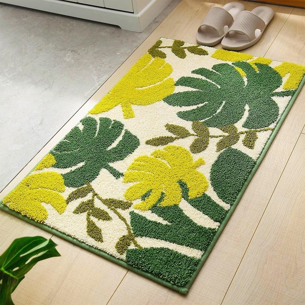 Anti-Slip Vloer Tapijt Blad Patroon Zachte Badkamer Mat Home Decor Absorberende Slaapkamer Hal Badmat Wc tapijt 1Pcs