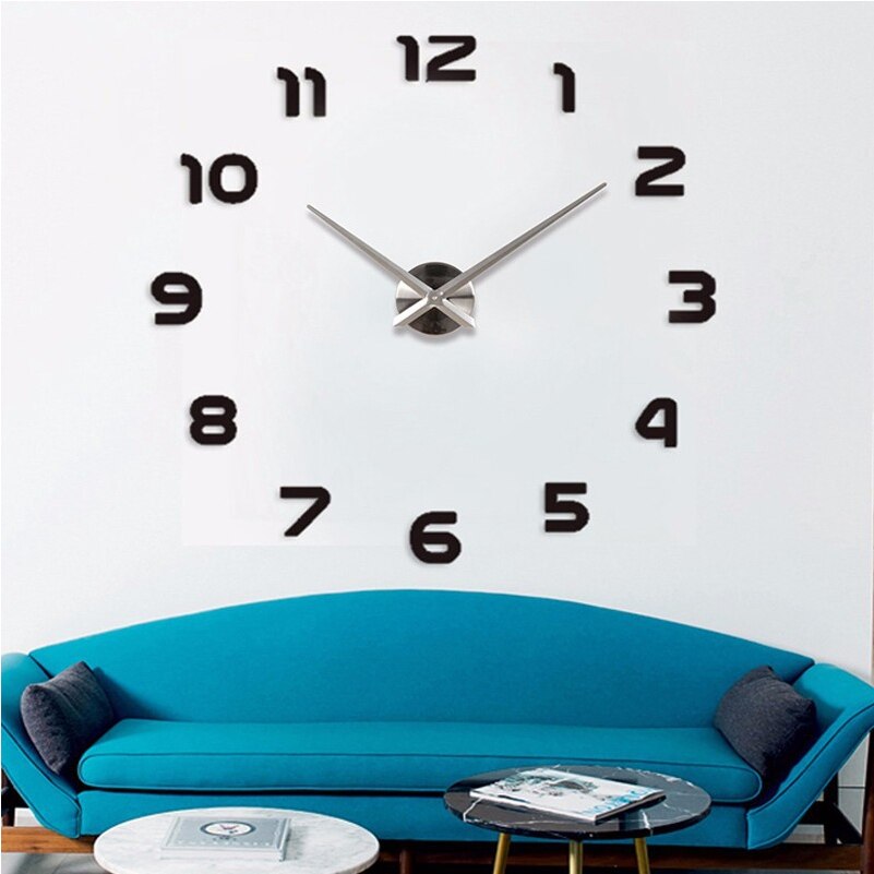 Luminous Large DIY Wall Clock In Wall 3D Acrylic Diy modern number Home Office Decor Luminou Watck Sticker Quartz Large