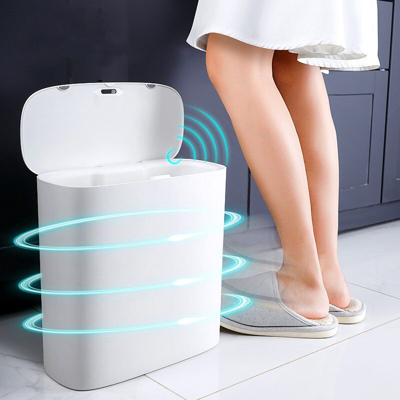 Smart Sensor Trash Can Electronic Automatic Household Simple Trash Can Bathroom Kitchen Toilet Waterproof Smart Garbage Buckets