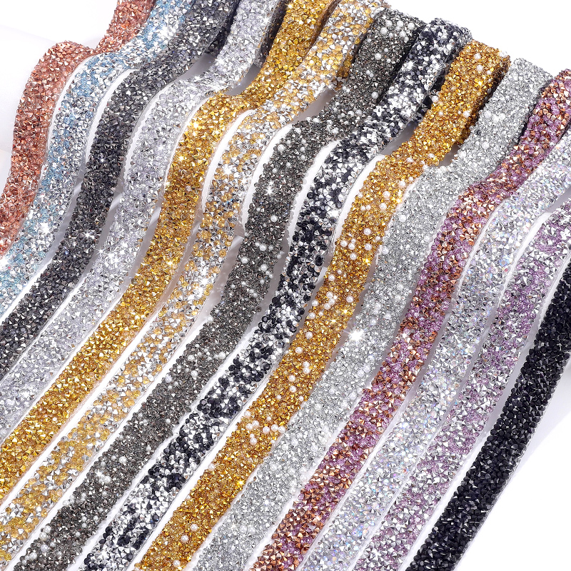 Garniture en strass de 1 mètre, 15mm/20mm, correction à /colle sur résine, ruban à paillettes, utiliser des vêtements, des chaussures, des décorations de robe de mariée