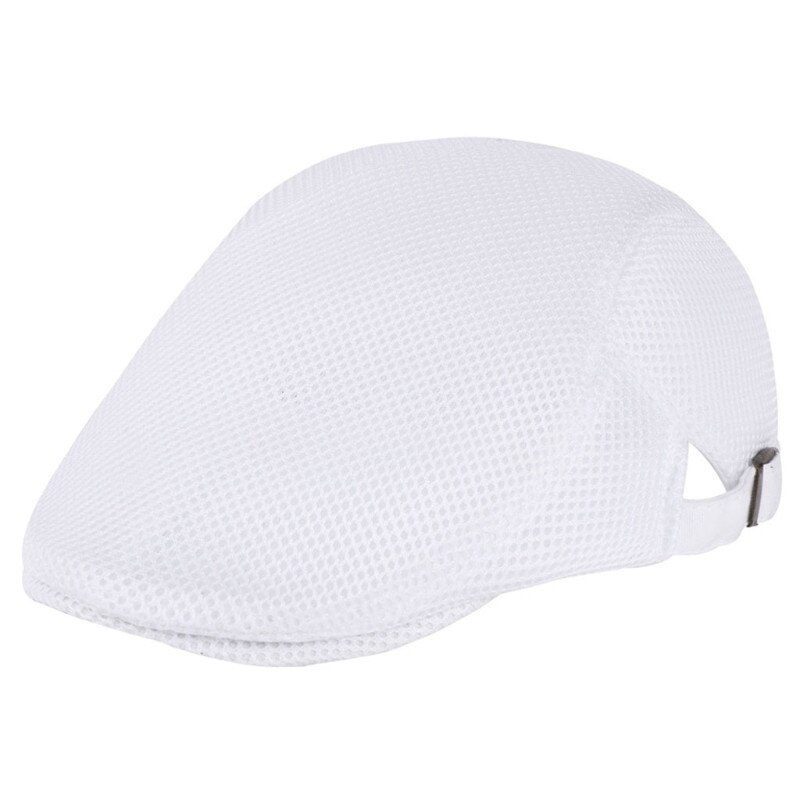 Chapeau de canard en maille respirante pour hommes, béret de livreur de journaux, casquette de lierre, Cabbie plat et doux W15: W