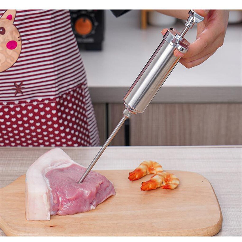 Stainless Steel Chicken Stuffing Tool Beef Meat BBQ Grilling Marinade Flavoring Kit Detachable Party Kitchen Cooking