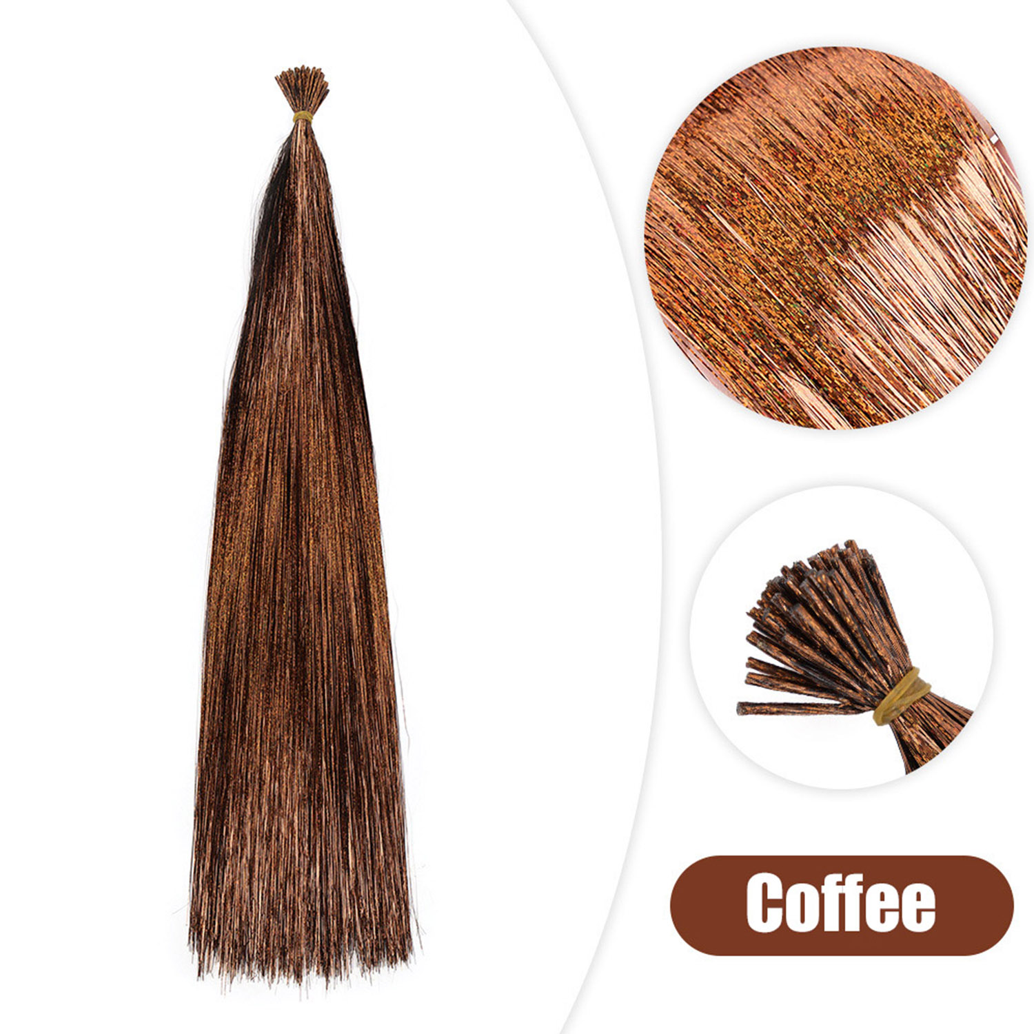 50 stks Synthetische I Tip Klatergoud Hair Extensions Glitter Klatergoud Haar Fee Haarstukjes Party Dazzle Haaraccessoires Voor Vrouwen Meisjes: FS1B/99J