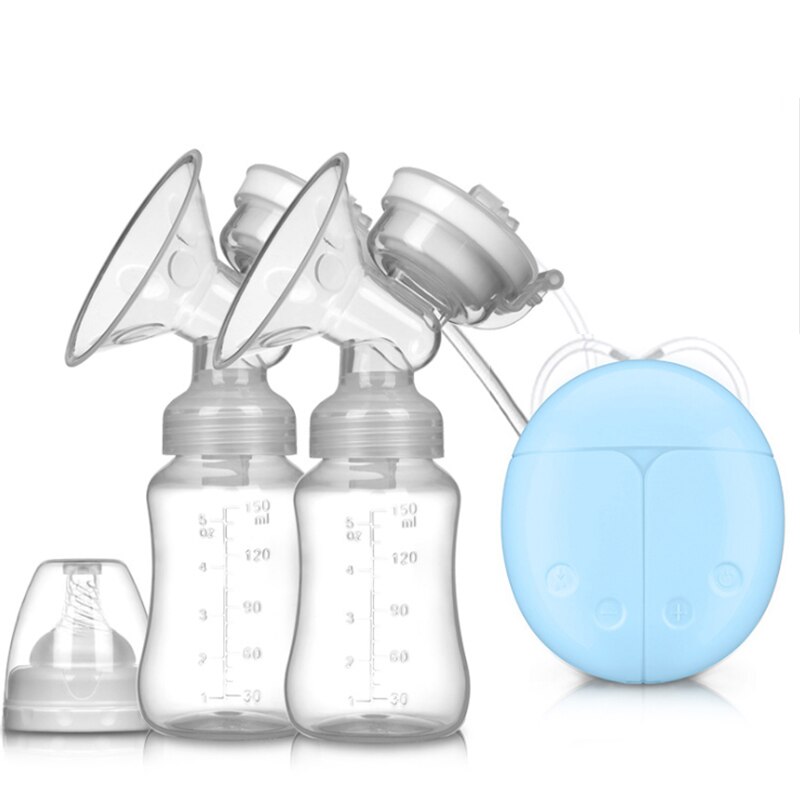 Enkele Dubbele Elektrische Baby Melk Borst Pompen Usb Krachtige Zuigkracht Tepel Pomp Met Fles Koude Warmte Pad Borstvoeding Gereedschap: 4