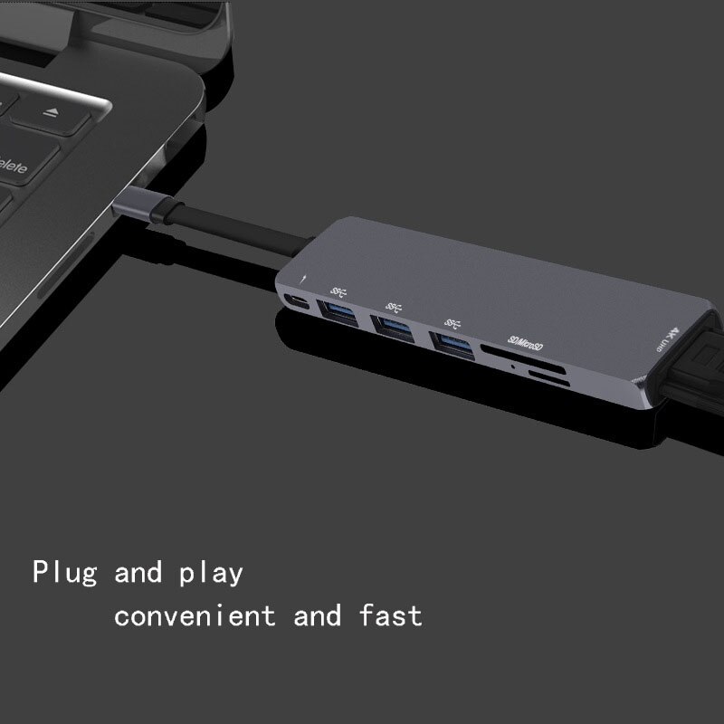 USB C Laptop Docking Station USB 3.0 HDMI USB Hub Fealushon for Laptop Macbook Pro HP DELL Surface Lenovo Samsung Dock Station