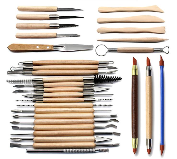 Arts Crafts Clay Sculpting Tools Pottery Carving Tool Set Pottery &amp Ceramics Wooden Handle Modeling Clay Tools