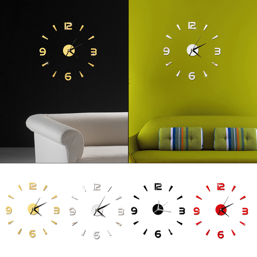 Wall Clock Sticker 3D Clock Quartz Watch Wall Clock Modern Large Decorative Clocks Europe Acrylic Stickers Living Room