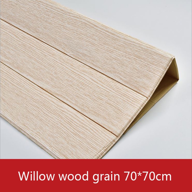 3D Wooden Wall Sticker Living Room Home Decor PE Foam Waterproof Wall Covering Wallpaper For TV Background Kids Room Stickers