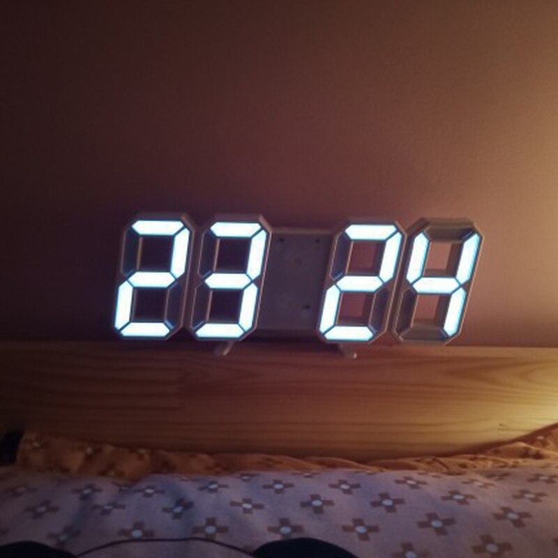 3D LED Wall Clock Modern Digital Table Clock Alarm Nightlight with Date Temperature Shown Home Living Room Desktop Decorations
