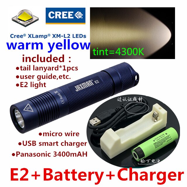 JAXMAN E2 CREE XML2 U2 18650 LED flashlight torch camping cycling outdoors: WY battery charger
