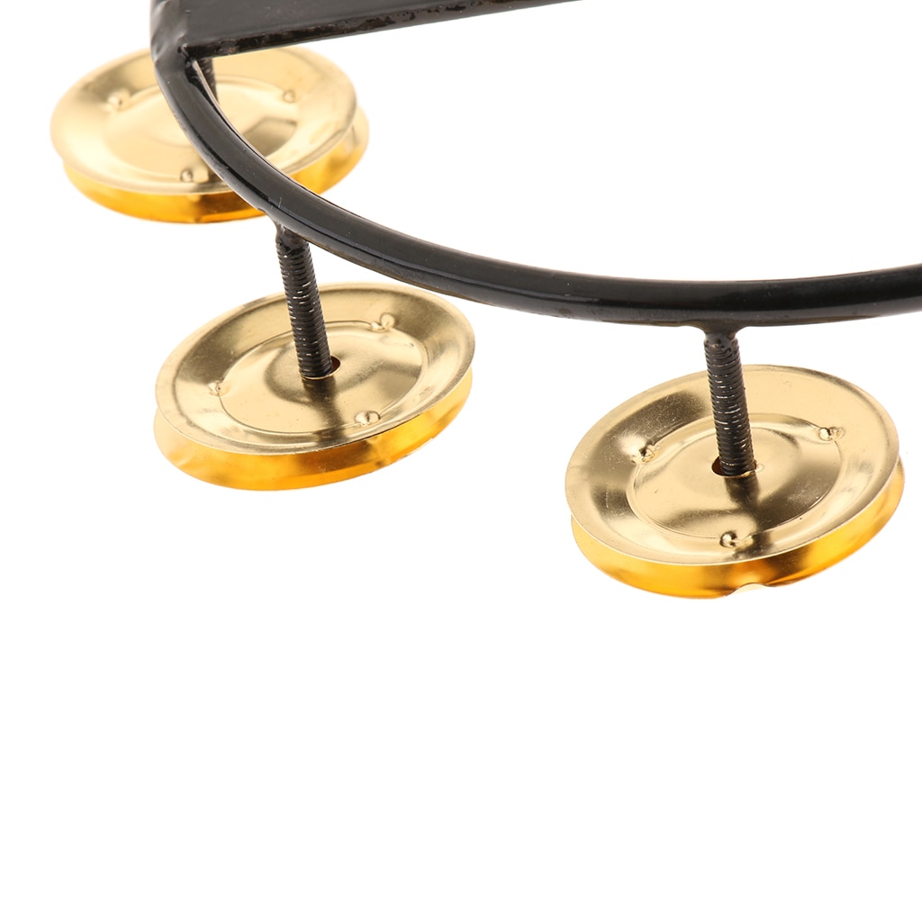 Dorato Ciao cappello Tamburello con Singola Fila Acciaio Inox jingle per tamburo impostato Strumento A Percussione Parti