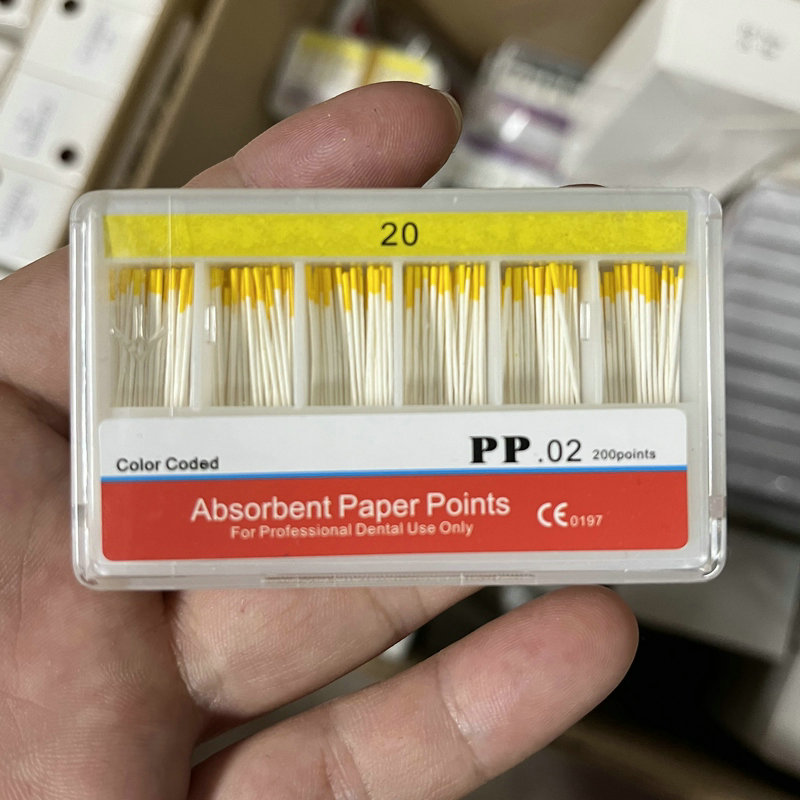 Dentaire 02 Points de papier absorbant, annulation des racines, endodontie, pointes en fibres de coton, produit de dentiste, tailles mixtes: green