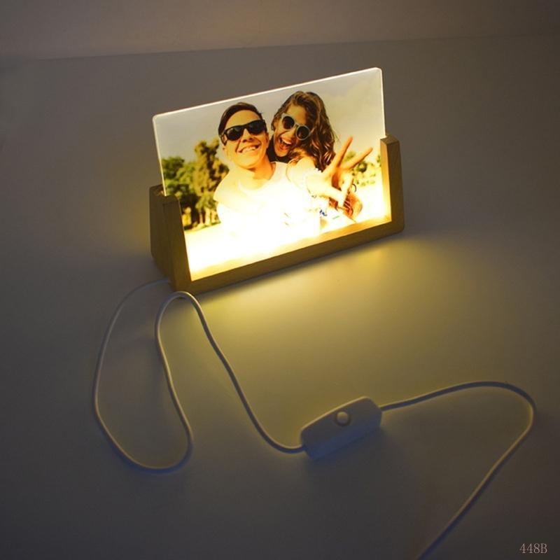 448b SUBLIMATION Cadre photo vierge en vierge avec lumière LED support support pour imprimerie machines à chaleur à