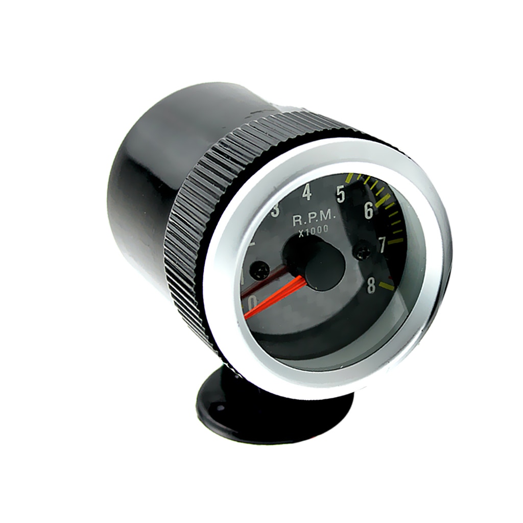Portable 2inch Car Tacho Rev Counter Gauge Tachometer with Yellow LED RPM Light Indicator