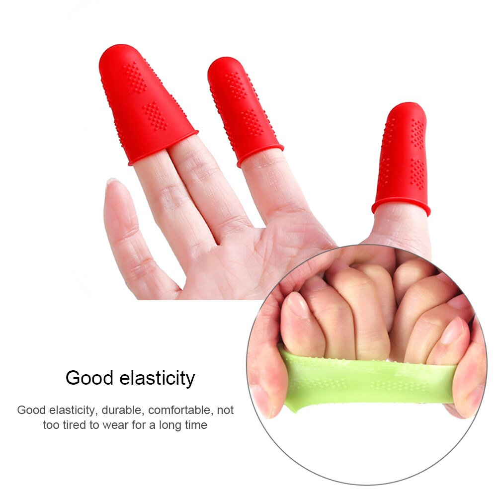 3 stk /5 stk / sæt silikone fingerbeskyttelseshylster anti-cut varmebestandigt skridsikre fingerdæksel til madlavning køkkenredskaber